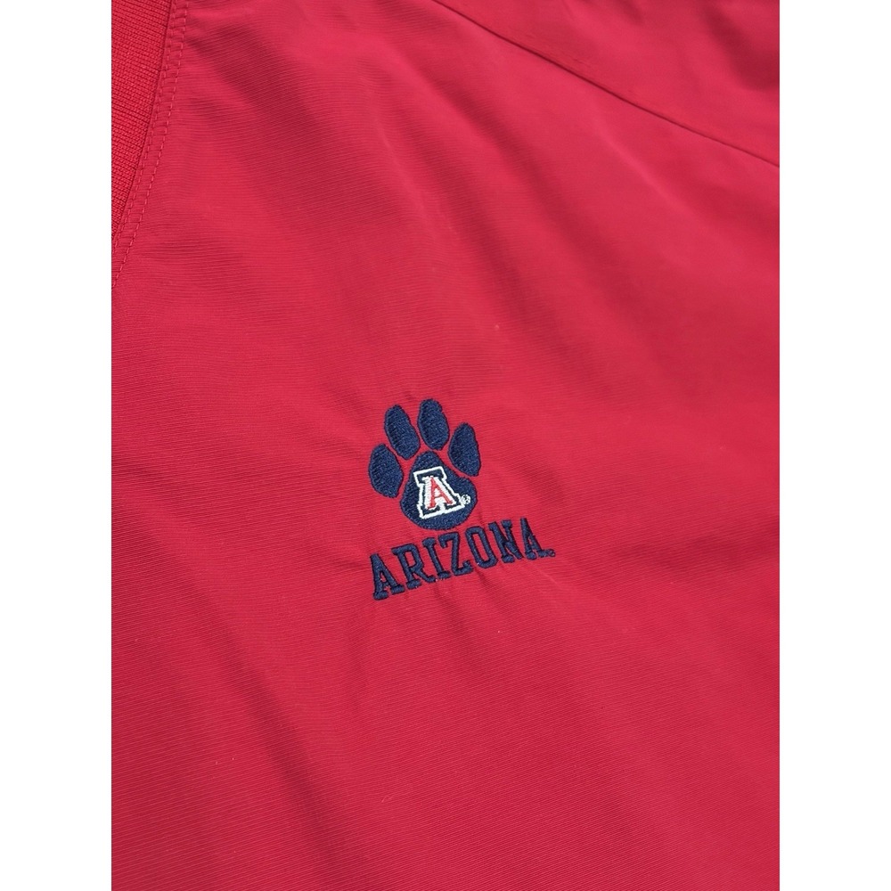 Vintage 90s Arizona Wildcats Pullover Nylon Windbreaker Satin Lined Red XXL - Picture 2 of 10
